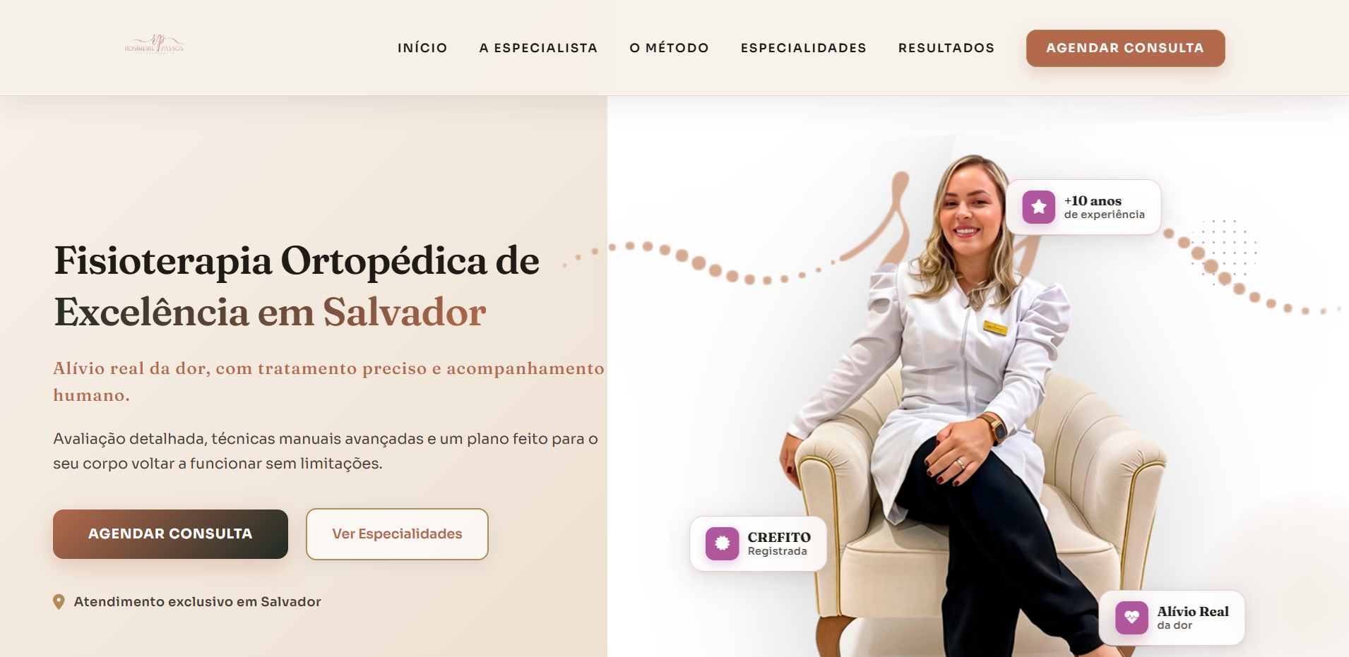 Site Rosimeire Passos - Fisioterapeuta em Salvador-BA